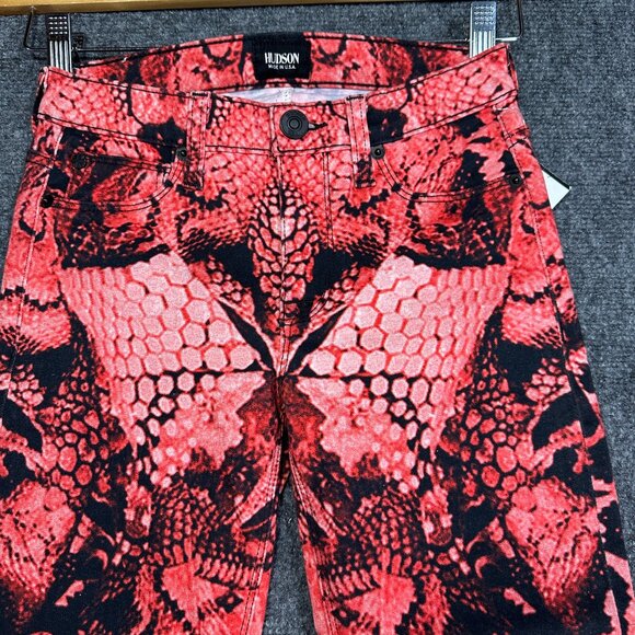 Hudson Jeans Womens 25 Nico Midrise Super Skinny Washed Red Cotton Stretch NEW - Picture 7 of 12